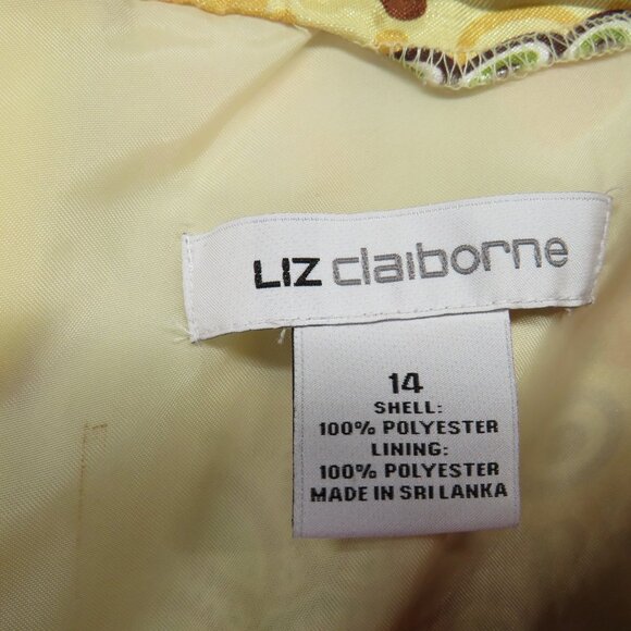 Liz Claiborne Dress Womens 14 Multicolor Floral Paisley Short Sleeve Lined Retro - Picture 5 of 10